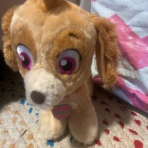 Build-A-Bear Tan and Pink Stuffed Dog